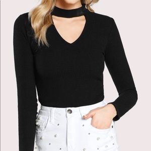 H&M Choker neck ribbed long sleeve
